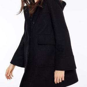 ba&sh SORRENTO BLACK WOOL HOODED COAT SZ 0 / XS